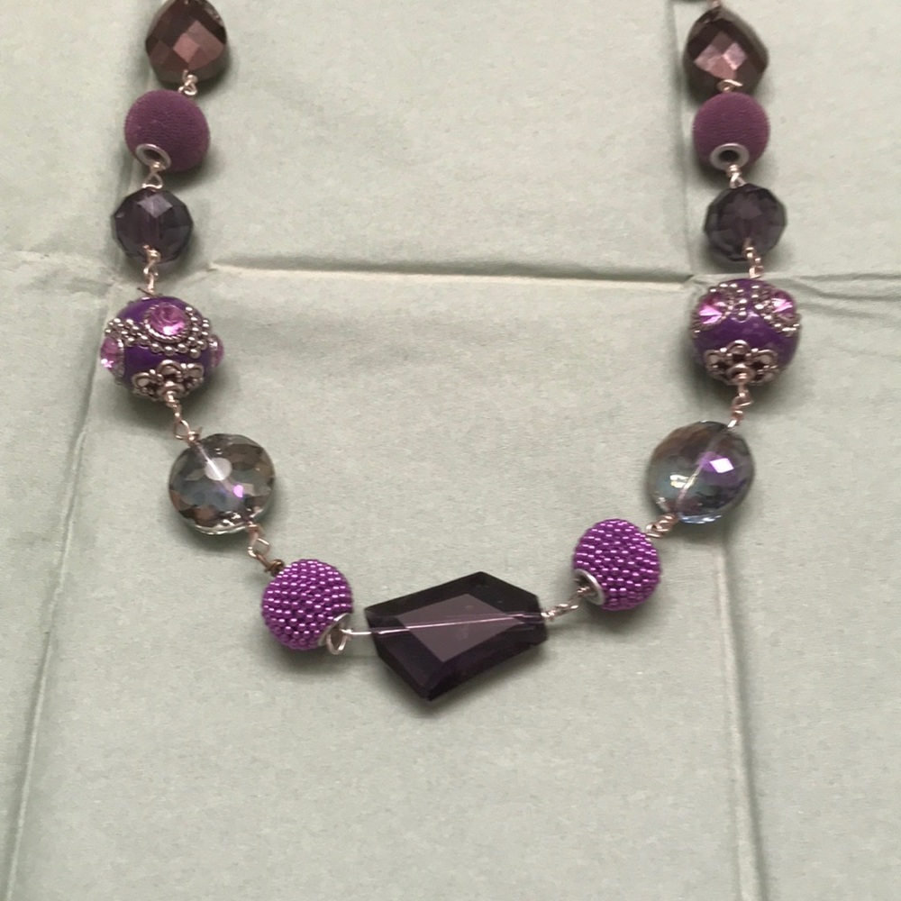 Bohemian Purple Beaded Necklace